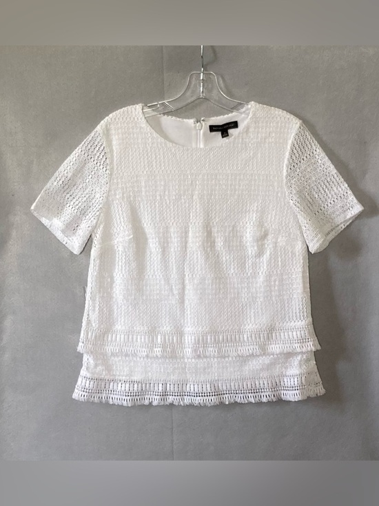 Banana Republic Tops - Banana Republic White Tiered Layered Lace Fringe Top Blouse Women’s Small